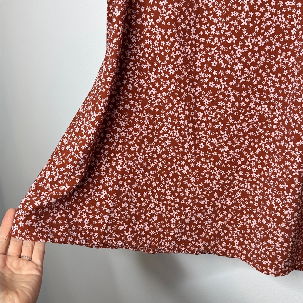 Lush cinnamon floral peasant mini dress size medium - Picture 5 of 10